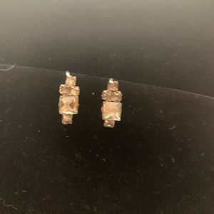 Dainty clear stone clip on earrings (1602)